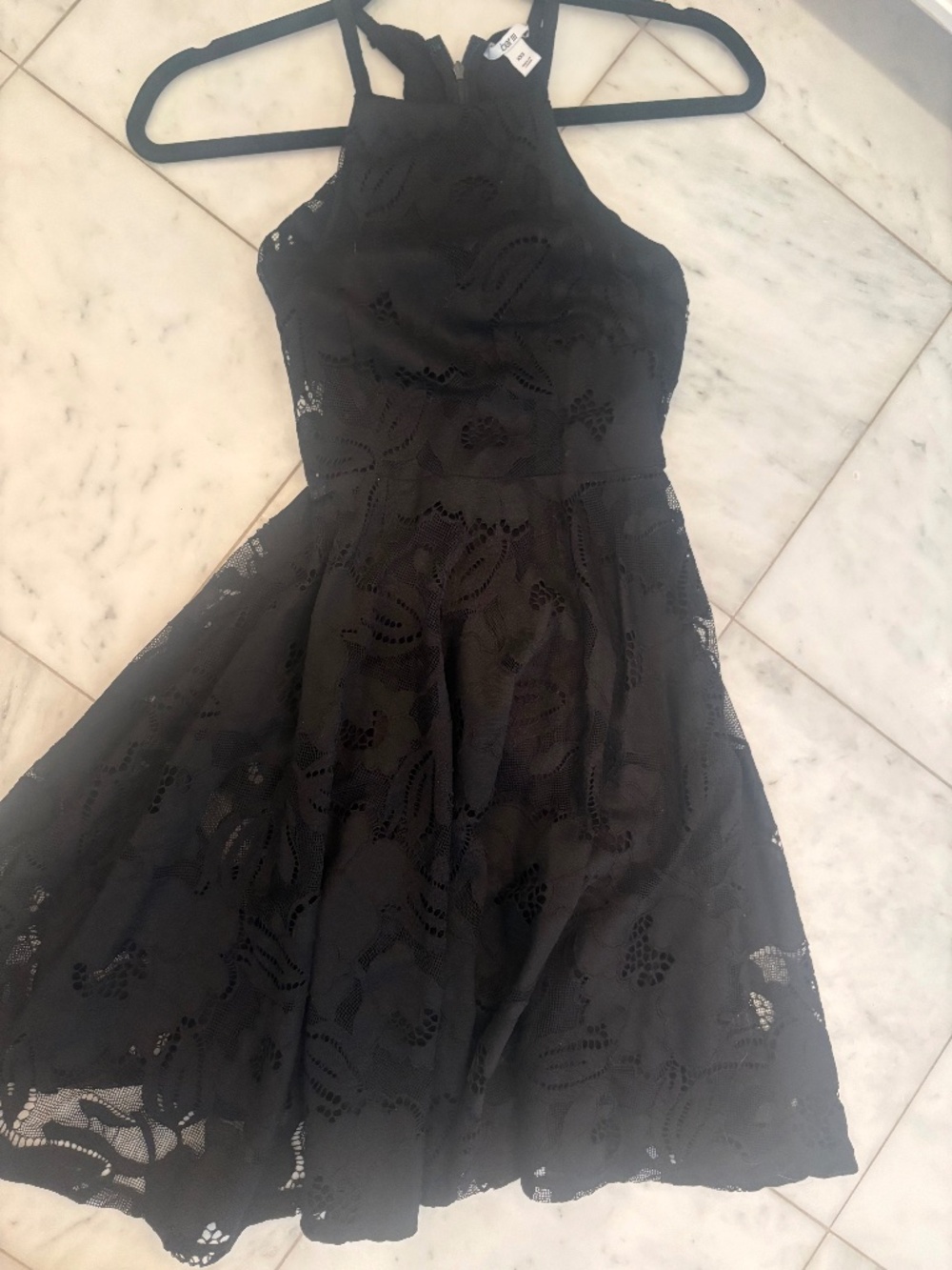 Black lace cocktail dress